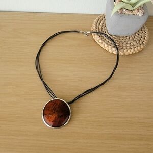 Boho Chic Brown Pendant Necklace